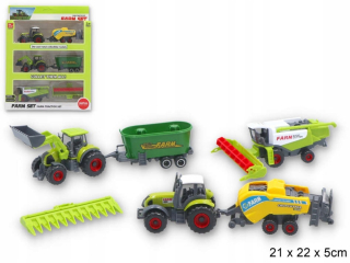Traktor - Set 2 Traktor + kombinujú 3 stroja Traktor kovové