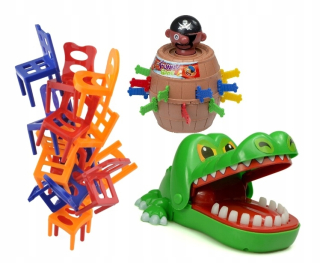 Set 3 Skill Games: Crocodile Pirate Stoličky