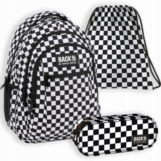Školský batoh - 3in1 Set ceruzka vrecka zálohovanie šachovnice