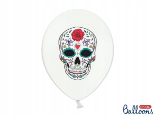 Balóny na párty - Sada 50 latexových balónikov bieleho Los Muertos