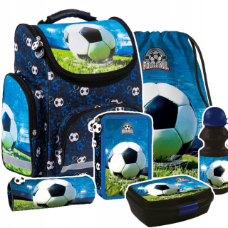 Aktovka, školská taška - Sada 6 El School Satchel Football Futbal