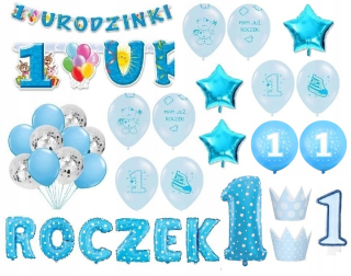 Balóny na párty - Sada balóniky dekorácie pre jeden narodeniny