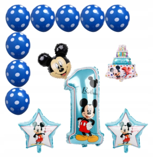 Balóny na párty - Mickey Mouse Balloons 1 rok Narodeniny