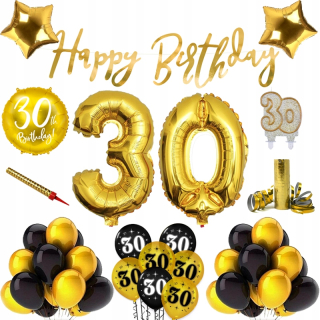 Balóny na párty - Sada balónikov 30 narodeniny tridsať Banner Balloon