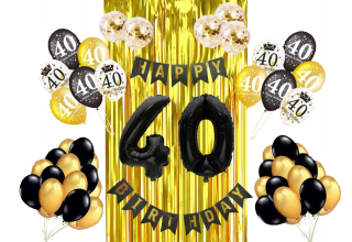 Balóny na párty - Balóny set 40 narodeniny štyridsať Golden Golden