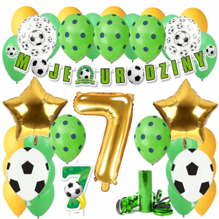 Balóny na párty - Sada balónov 7 Birthday Fall futbal futbalista