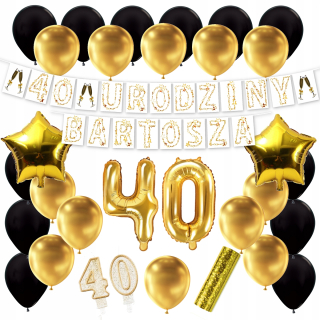 Balóny na párty - Sada balónikov pre 40. narodeninám let Golden Garland