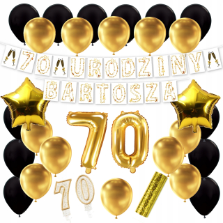 Balóny na párty - Sada balónikov na 70. narodenín Golden Garland