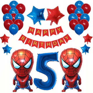 Balóny na párty - Sada balónikov v piatom 5. narodenín Spiderman