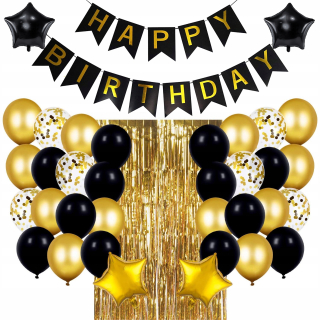 Balóny na párty - BALÓNOVÁ SADA a BANNER k narodeninám HAPPY BIRTHDAY
