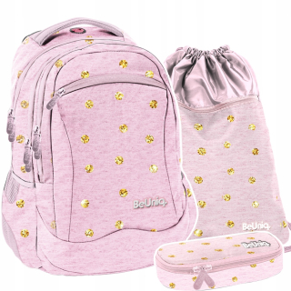 Školský batoh - Beuniq Gold Dots Set Batoh Cencil Case Bag