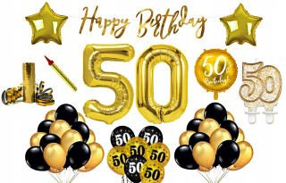 Balóny na párty - Balóniky sada 50 narodeniny ozdoby 50 a 50.