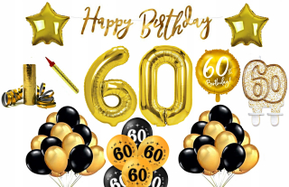 Balóny na párty - Dekorácie set balóny 60. narodeniny dekorácie 60th
