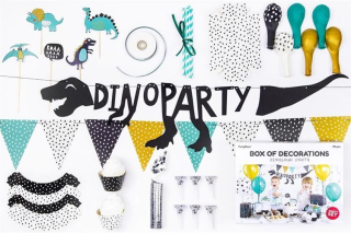 Balóny na párty - SADA DEKORÁCIE PARTY DINOSAURA K NARODENINÁM 39 EL.