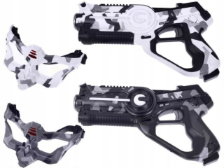 Pištoľ pre deti - SADA NA LASEROVÚ ZNAČKU 2x PISTOLA, 2x PAINTBALOVÁ MASKA
