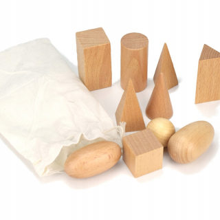 Drevená stavebnica - Sada drevených kociek 3D Montessori + karta zdarma