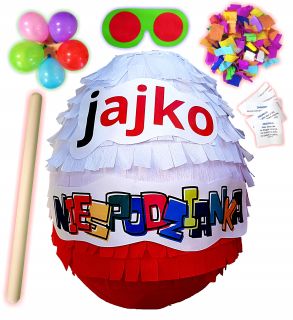 SADA VEĽKÉHO PINATA VAJEC +5 EXTRAS PINATA 100 cm