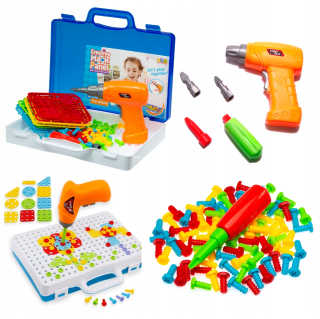 Stavebnica pre deti - Vzdelávacie sada puzzle bloky. Skrutkovač 151el