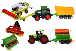 Traktor - Sada kombinovať +2 traktory strojom + 2 stroje