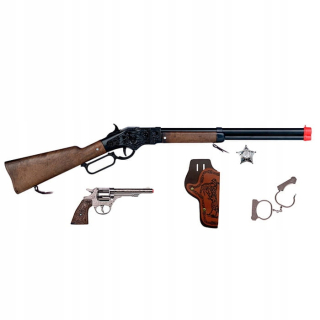Pištoľ pre deti - Sada kovbojskom brokovnice revolver gonher kovu