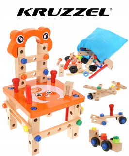 Detská dielňa - Creative set pre naskrutkovanie drevené nástroje
