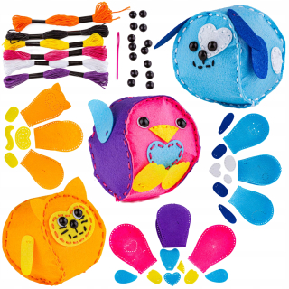 Kreatívna SET pre deti PLYŠOVÁ HRAČKA KRÍŽOVÝ MASKOT na šitie zvieratiek