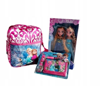 Bábika Frozen Elsa - DOLL SET TAŠKA HODINKY MRAZENÉ 2 ĽADOVÉ POZEMKY