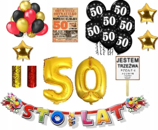 Balóny na párty - Sada pre 50. narodeninám všetko pre účastníkov