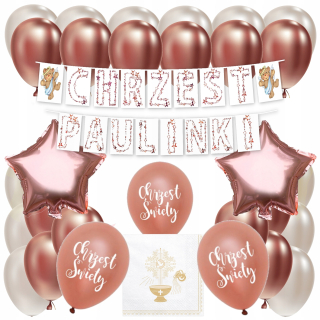 Balóny na párty - Krst Kit Balloons Rose zlaté Garland