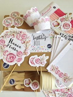 Balóny na párty - Birthday Box Peonia 60 ELEM set.