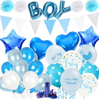 Balóny na párty - Sada modré bábätko Balloons oslávenec