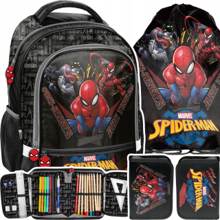 Školský batoh - Nastavte batoh set ceruzky vrece spiderman