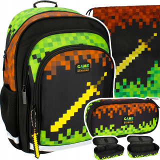 Školský batoh - Set Batoh School School Bag Game Game Pixels