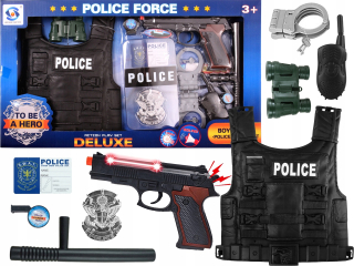 Pištoľ pre deti - Policajný set. Malý policajt Pistol Vesta