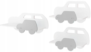 Polica do detskej izby - Sada regálov 3x Cars Cars Cars Cars MDF farby