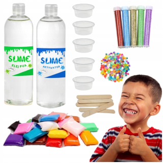 Modelovacia hmota - SET SLIME 6v1 PVA LEPIDLO NA VÝROBU GLUTS 1L