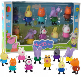 Rozprávková postavička - Sada Peppa Pig 10 figúrok Peppy Priatelia