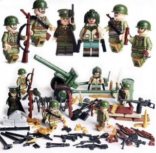 Stavebnica - USA armáda kit America postavy WW2 Pads