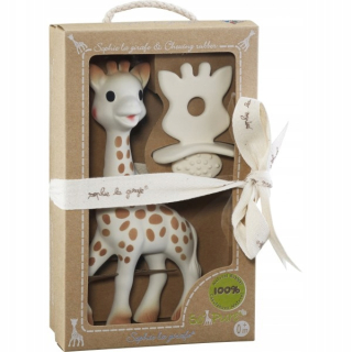 Hrkálka, chrastítko - Sophie tak čistá + žirafa set + slečna 18cm 0m +