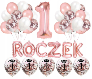 Balóny na párty - Sada balónikov pre Rose Gold 1 dievča