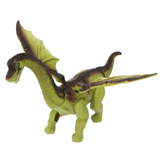 ZELENÝ DINOSAUR S KRÍDLAMI ULOŽENÝMI NA VAJEC