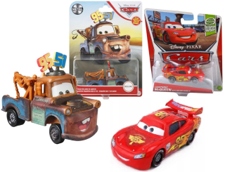 Rozprávkové autíčko - Šrot Tug + zikzak McQueen auta Cars Mattel