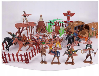 Akčná figúrka, postavička - INDIANSKÍ VOJÁCI MEGA SÚPRAVA WILD WEST