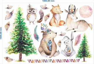 Detské samolepky na stenu - Zvieratá Prales Wall samolepky 100x150cm