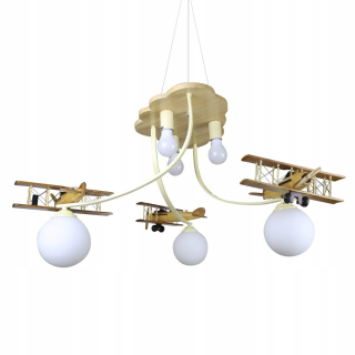 Luster do detskej izby - Luster Aircraft 6x E27 Wood-fantastická