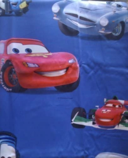 Závesy do detskej izby - CARS DISNEY 140 x 250 cm. Modrá cik-cak