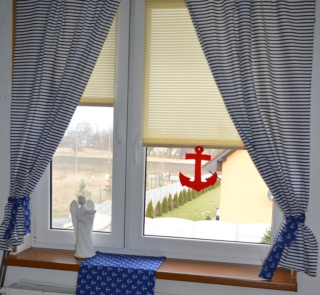 Závesy do detskej izby - Dlhé záves 150 x 230 cm námorníckej pásy vzory