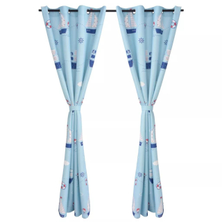 Závesy do detskej izby - Print curtain 2 ks 140x240 cm modrá