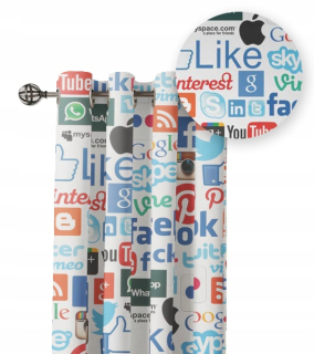 Závesy do detskej izby - Záclony - sociálne médiá, facebook, logo, emotikony