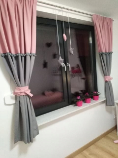 Závesy do detskej izby - Zatemnenie závesy. Detské špinavé ružové-šedej